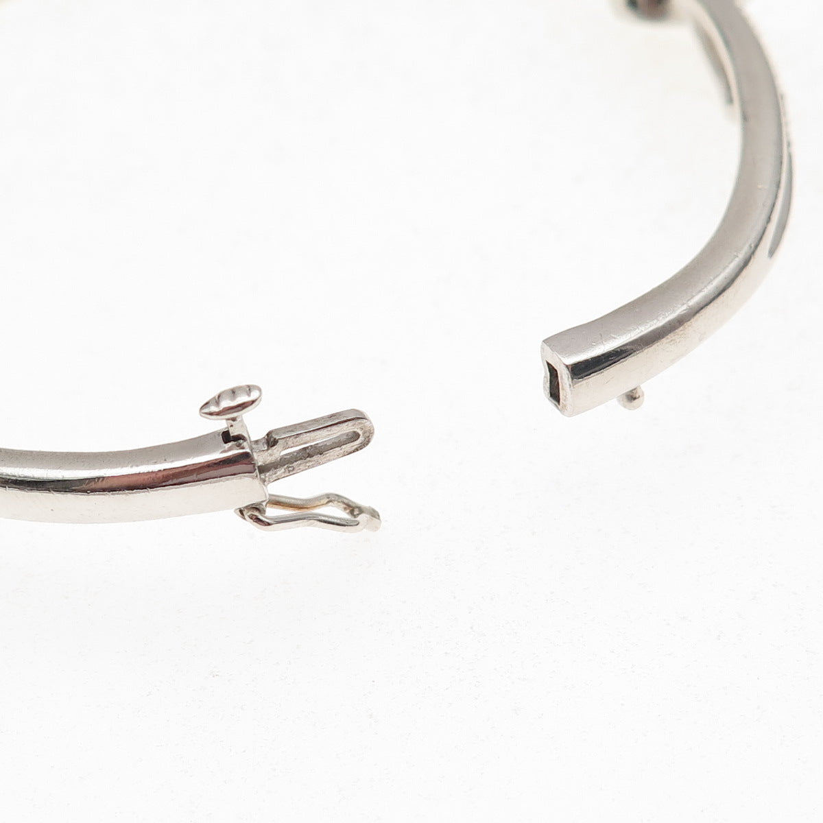 Sun 925 Sterling Silver Real Round-Cut Diamond Twisted Bangle Bracelet 7.5"