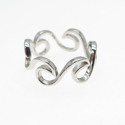 925 Sterling Silver Wave Ring Size 7.25