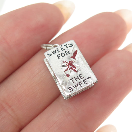 925 Sterling Silver Antique Enamel Sweets For The Sweet Box Minimalist Pendant