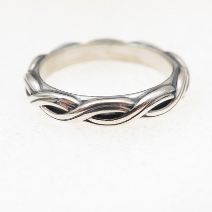 Pandora 925 Sterling Silver Twisted Band Ring Size 8.25