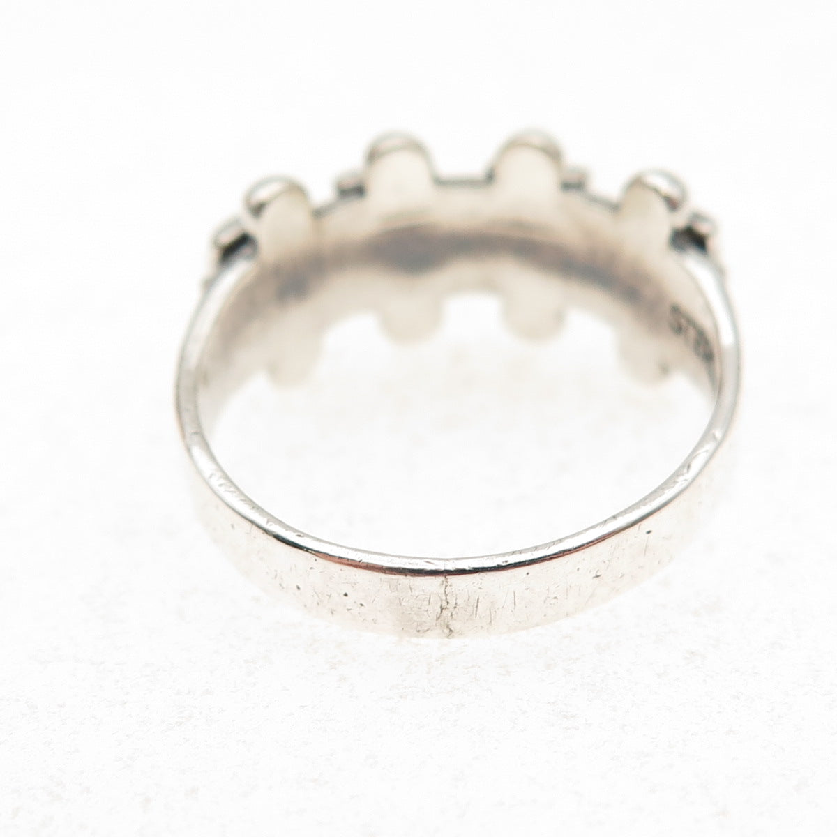 Old Pawn Sterling Silver Vintage Southwestern Turquoise Tribal Ring Size 7.75