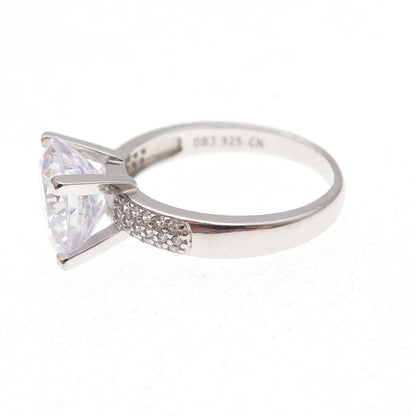 Dee Berkle 925 Sterling Silver Round-Cut C Z Engagement Ring Size 7