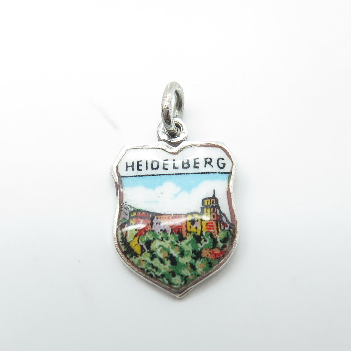 FRITZ REU & CO. 800 Silver Vintage Enamel Helderberg Charm Pendant