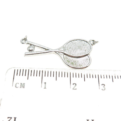 TRU-KAY 925 Sterling Silver Vintage Tennis Racket Centerpiece Charm Pendant