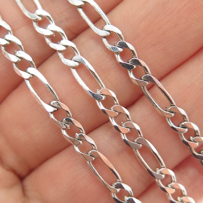 MILOR 925 Sterling Silver Vintage Italy Figaro Chain Necklace 22"