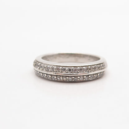 925 Sterling Silver Pave C Z Ring Size 7