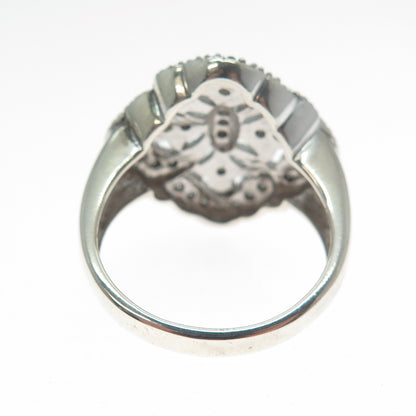 CHUCK CLEMENCY 925 Sterling Silver Real Diamond Cross Sparkle Ring Size 9.25