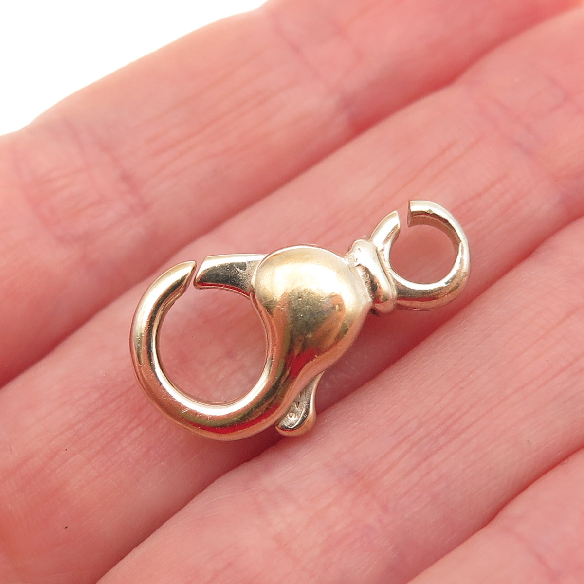 925 Sterling Silver Gold Plated Vintage Bracelet / Necklace Lobster Lock Clasp