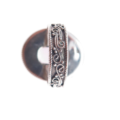 925 Sterling Silver Vintage Real Amethyst Swirl Oxidized Ring Size 6