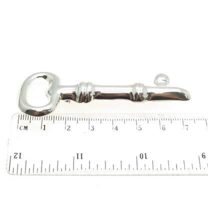 925 Sterling Silver Vintage Mexico Key Pin Brooch