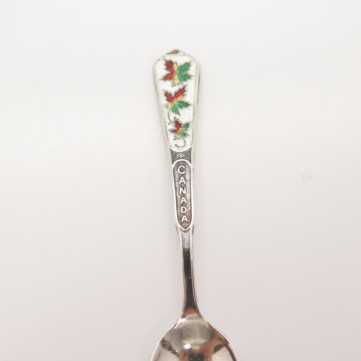 925 Sterling Silver Vintage Breadner & Co Canada Enamel Maple Leaf Spoon