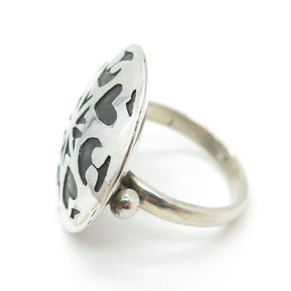 925 Sterling Silver Vintage Spades Playing Cards Symbol Oxidized Ring Size 7