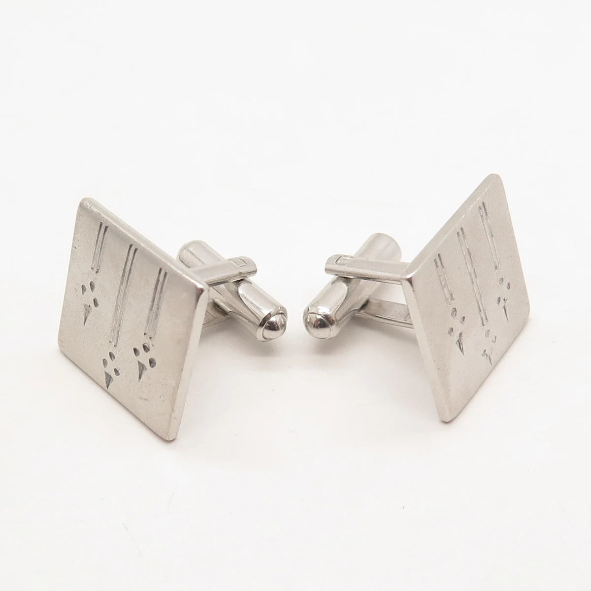 925 Sterling Silver Vintage USA Kreisler Square Cufflinks