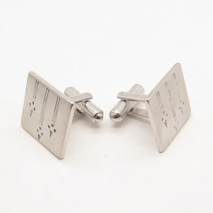 925 Sterling Silver Vintage USA Kreisler Square Cufflinks