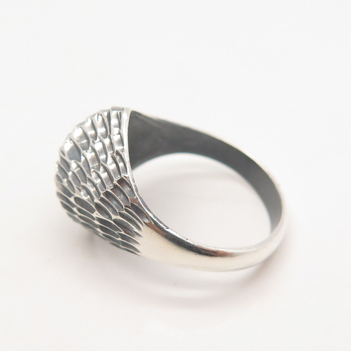 925 Sterling Silver Vintage Honeycomb Ring Size 8