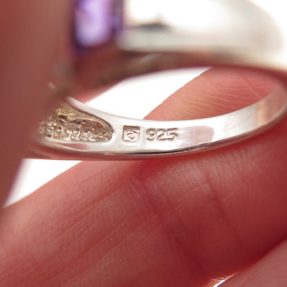 Michelle Albala 925 Sterling Silver Vintage Real Amethyst Ring Size 6.25