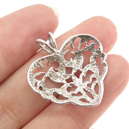 SHUBE 925 Sterling Silver Vintage Ornate Heart Pendant