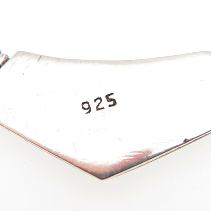 925 Sterling Silver Vintage Real Eilat Modernist V-Shape Bar Chain Necklace 16"