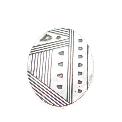 BEAU 925 Sterling Silver Vintage Ethnic Oxidized Pin Brooch
