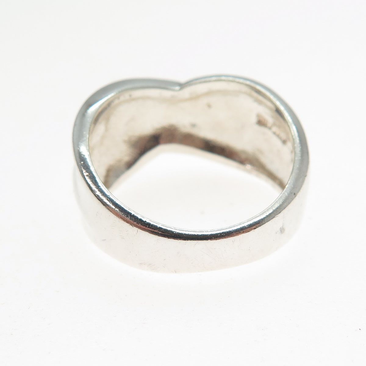 925 Sterling Silver Vintage Modernist Crisscross Ring Size 6.75