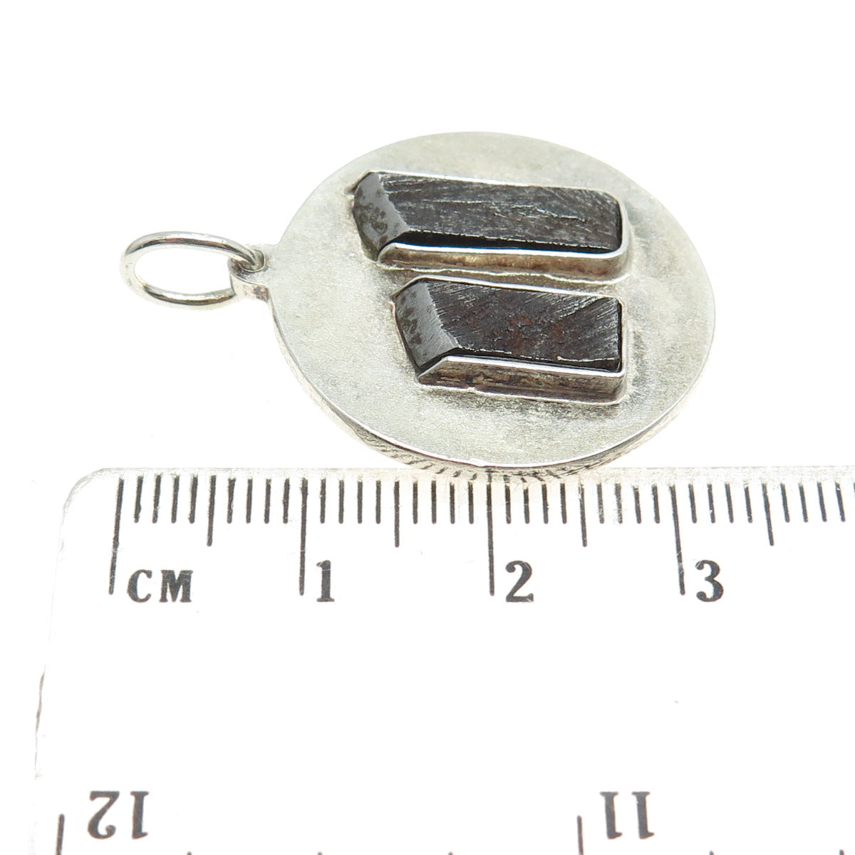 SANNA JEWELERS 925 Sterling Silver Vintage Meteorite Modernist Pendant