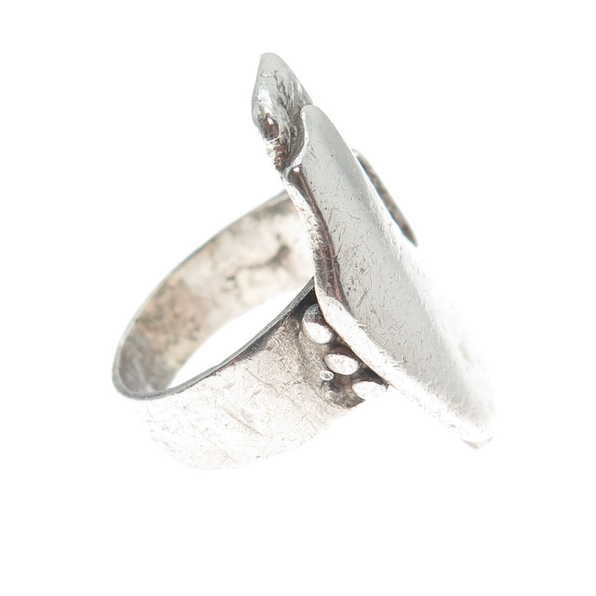 925 Sterling Silver Vintage Israel Modernist Ring Size 6.5