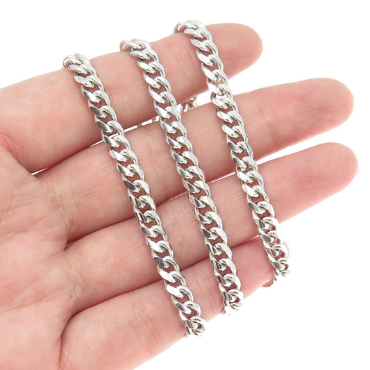 925 Sterling Silver Cuban Chain Necklace 28"