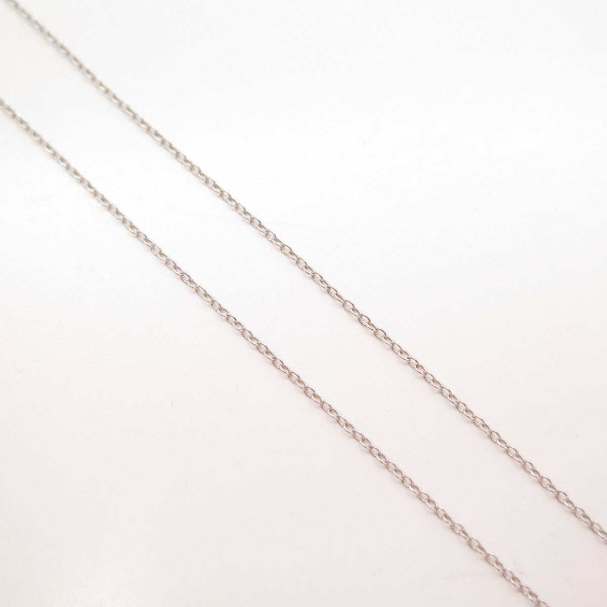 925 Sterling Silver Real Diamond Pendant Rolo Chain Necklace 15"