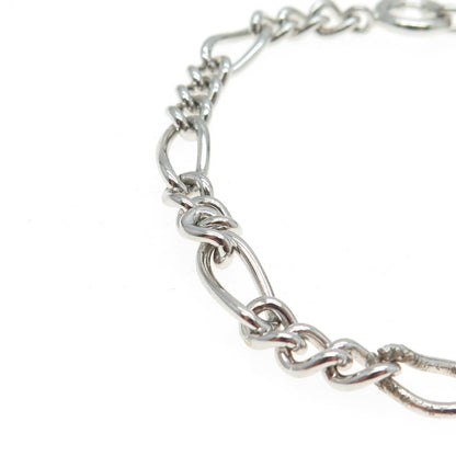 ATLAS 925 Sterling Silver Vintage Figaro Link Bracelet 7"