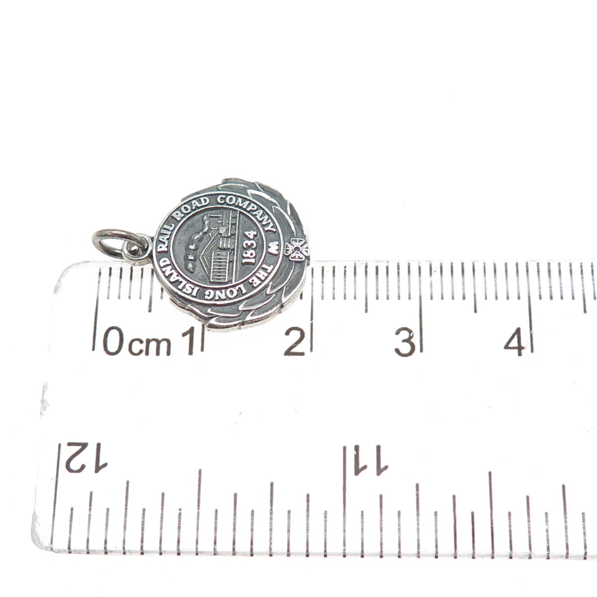 JOSTENS 925 Sterling Silver Antique LI Rail Road Co Minimalist Charm Pendant