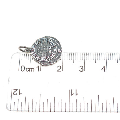 JOSTENS 925 Sterling Silver Antique LI Rail Road Co Minimalist Charm Pendant