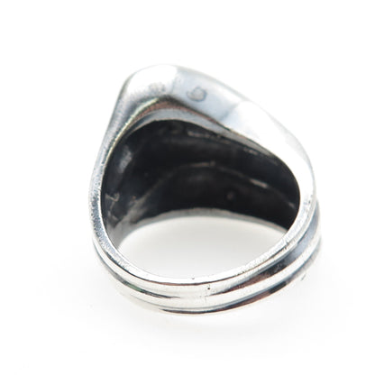 JOSEPH MASANIELLO 925 Sterling Silver Vintage Modernist Oxidized Ring Size 9.5
