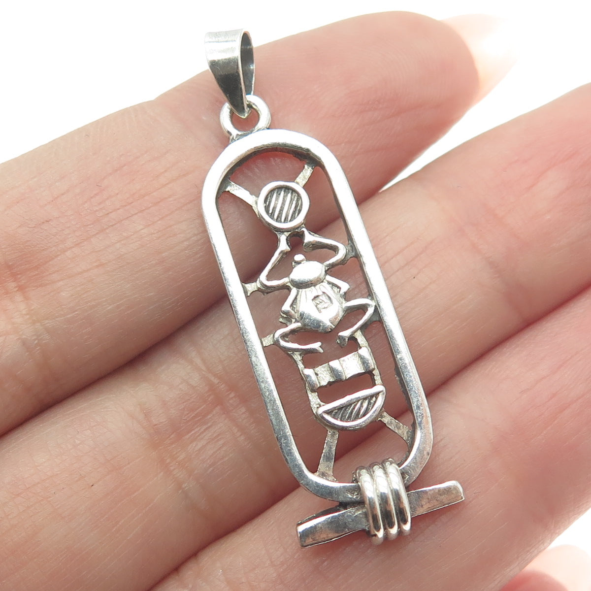 800 Silver Vintage Egypt Cartouche Pendant