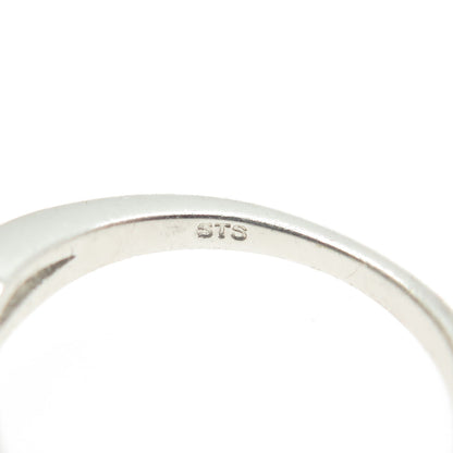 CHUCK CLEMENCY 925 Sterling Silver Real White Topaz & Peridot Gem Ring Size 5