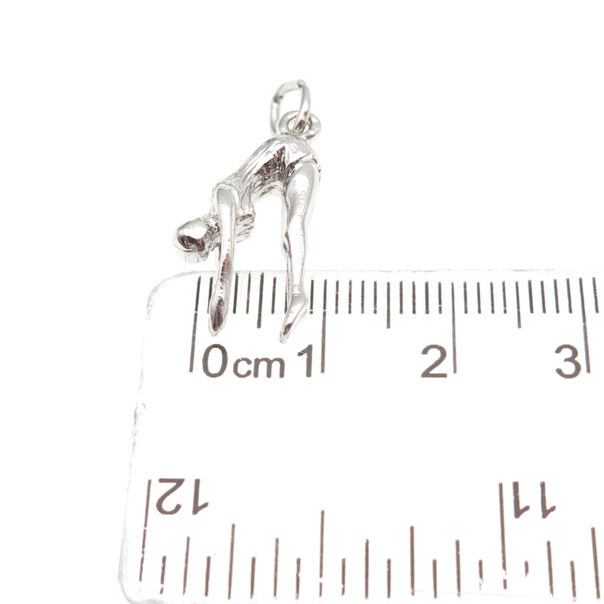 925 Sterling Silver Vintage Female Diver 3D Mini Charm Pendant