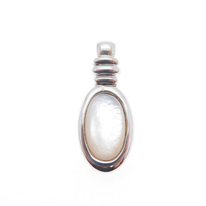 MICHELLE ALBALA 925 Sterling Silver Vintage Real MOP Minimalist Charm Pendant