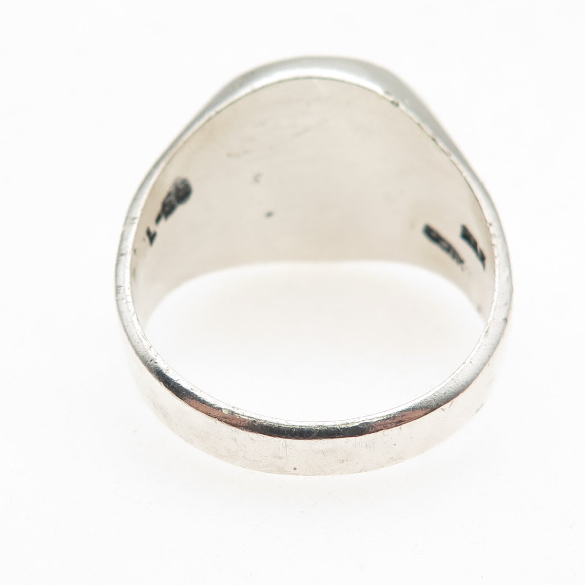 925 Sterling Silver Vintage Mexico Cross Oxidized Signet Ring Size 12