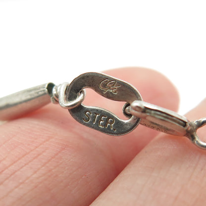 CAROLYN POLLACK Old Pawn 925 Sterling Silver Turquoise Wood Bear Paw Bracelet 7"