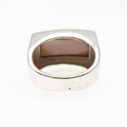 CFJ Collins Fine 925 Sterling Silver Vintage Real MOP Dotted Ring Size 6.5