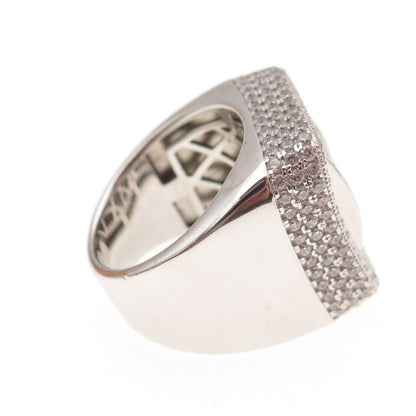 925 Sterling Silver Round-Cut C Z Statement Ring Size 10.25