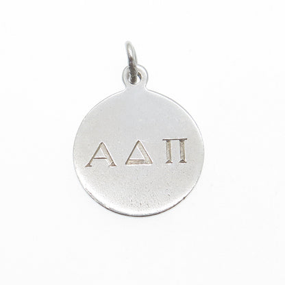 CHARLES THOMAE Sterling Vintage Alpha Delta Pi Sorority Engraved Mini Pendant