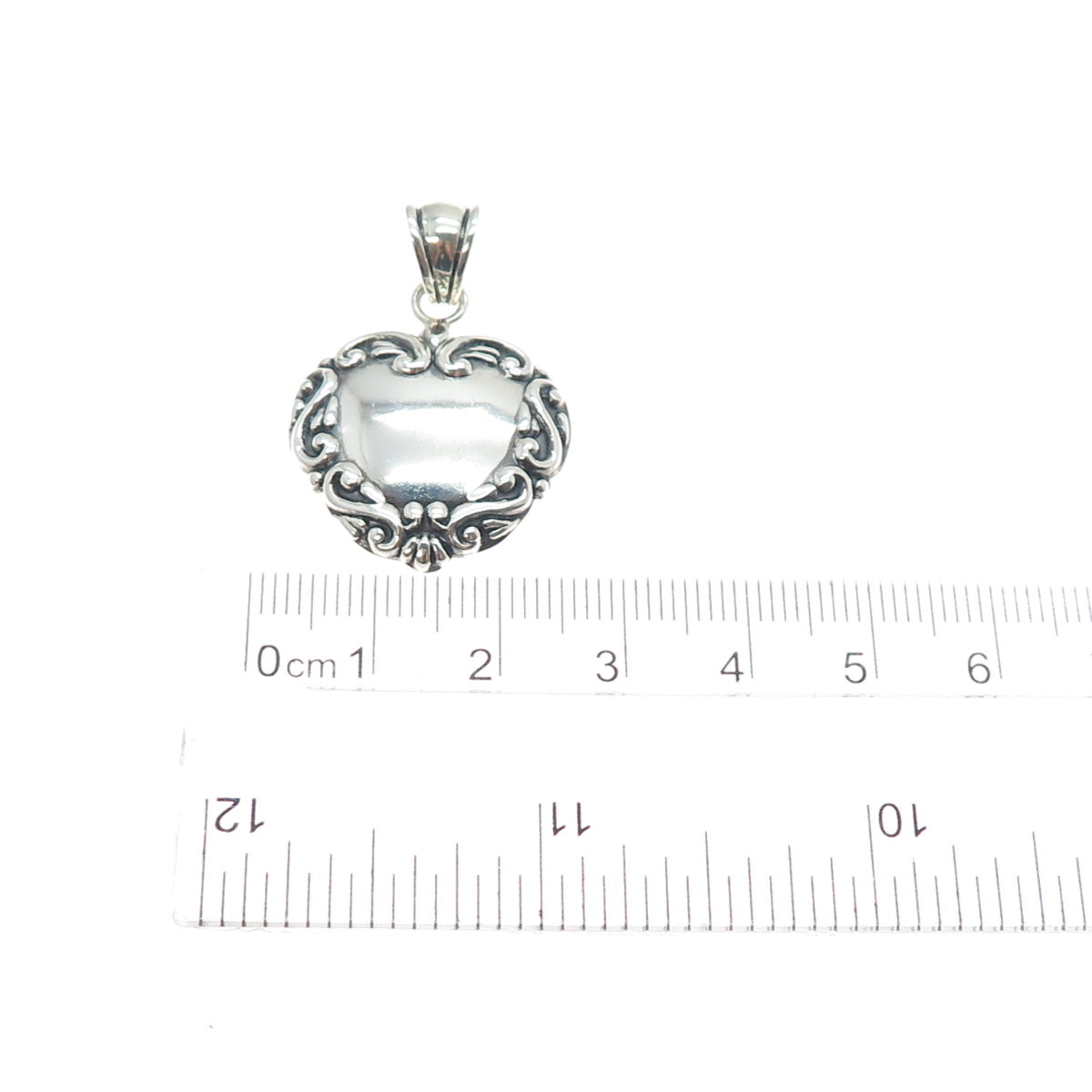MWS Mark Wasserman Samara 925 Sterling Silver Vintage Heart Oxidized Pendant