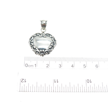 MWS Mark Wasserman Samara 925 Sterling Silver Vintage Heart Oxidized Pendant