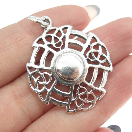 925 Sterling Silver Vintage Celtic Cross Pendant