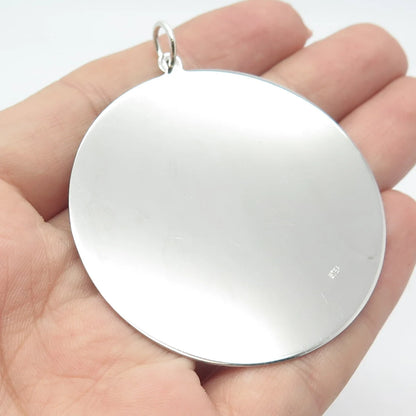 925 Sterling Silver Vintage Aries Zodiac Sign Round Pendant