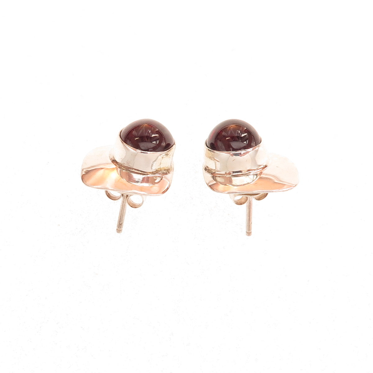 Michael Spencer Navajo Old Pawn 925 Sterling Silver Vintage Tourmaline Earrings