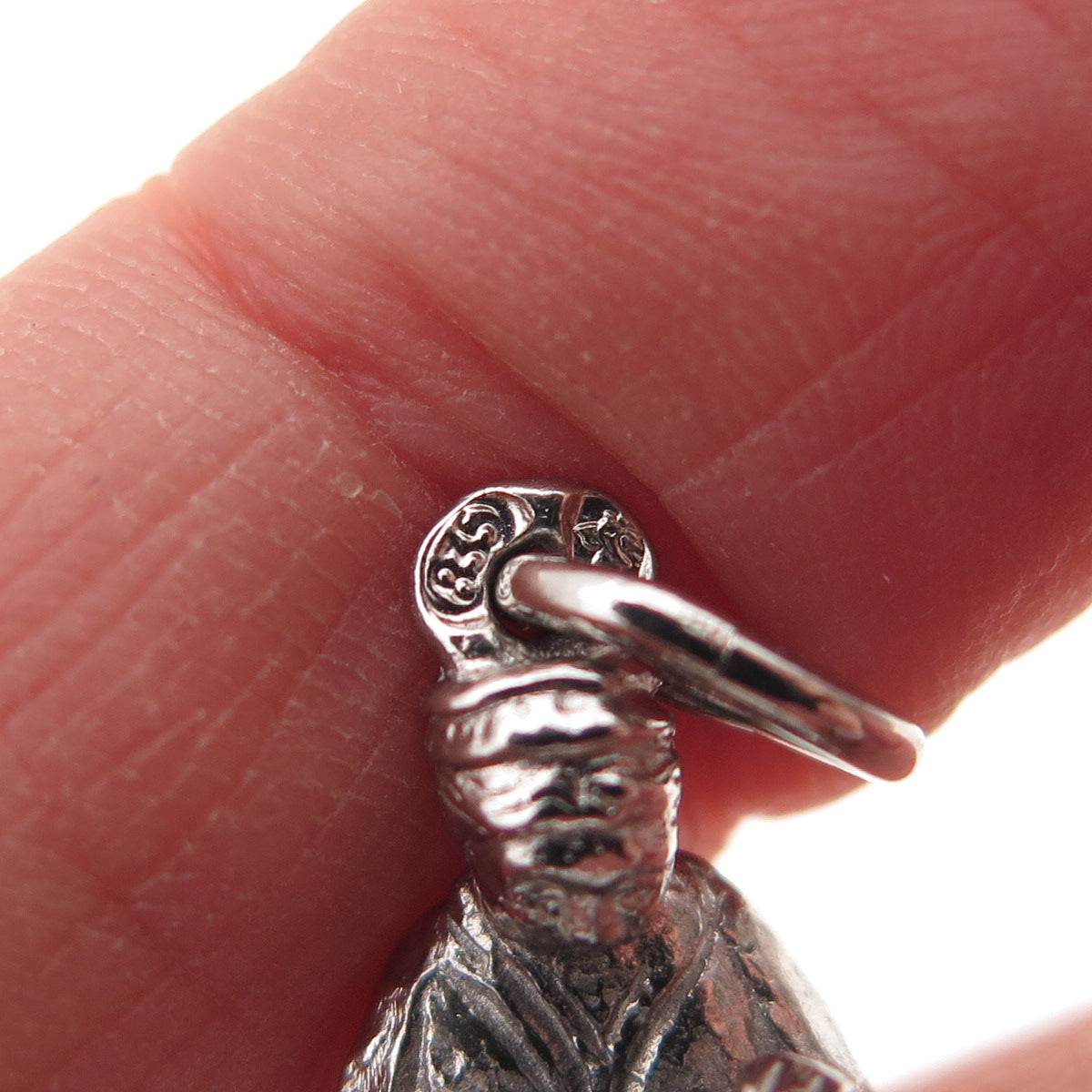 835 Silver Vintage Lacemaker Bruxelles Brussels 3D Mini Charm Pendant