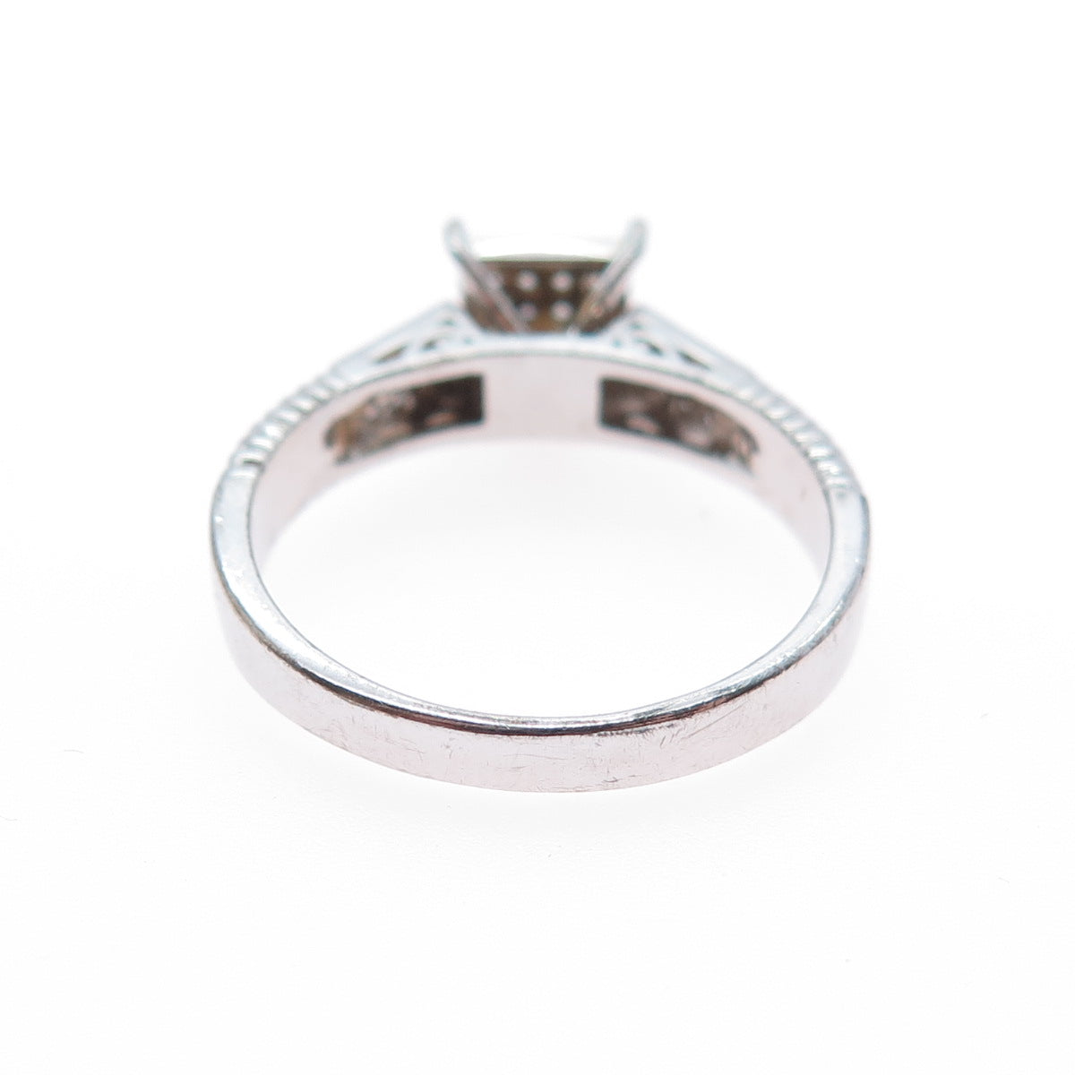 925 Sterling Silver Round-Cut C Z Princess Square Promise Ring Size 7.75