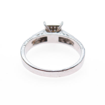 925 Sterling Silver Round-Cut C Z Princess Square Promise Ring Size 7.75