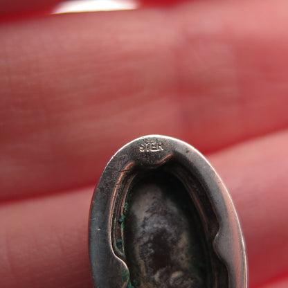 925 Sterling Silver Vintage Real MOP Lady Cameo Mini Charm Pendant